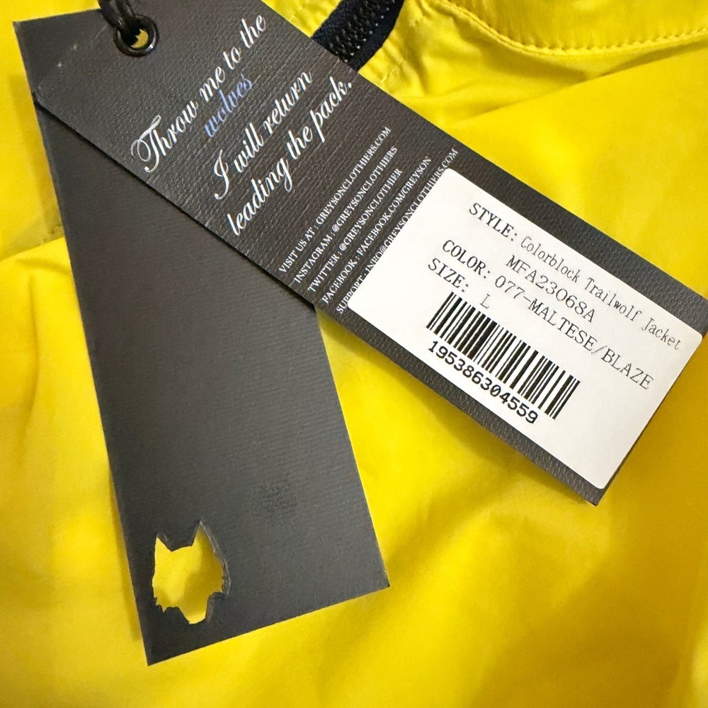 Greyson Colorblock Trailwolf Jacket Men Large Yellow Blue Ripstop Windbreaker - Picture 9 of 12